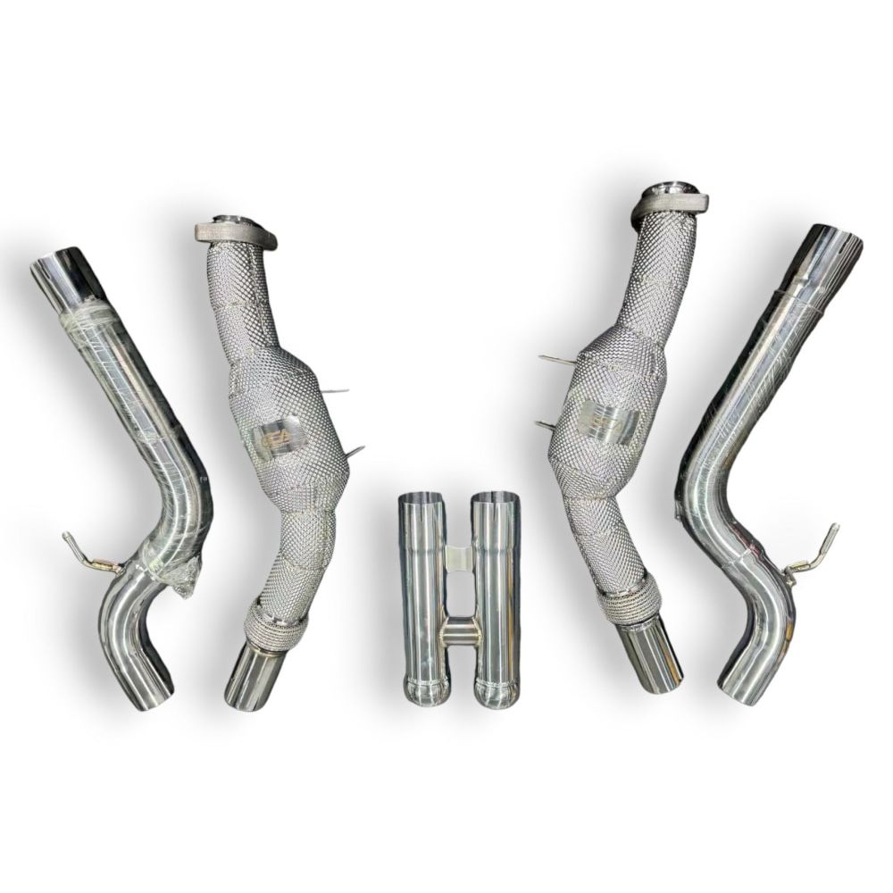 2013-2017 Mercedes S63 Amg Downpipes | W222 Yes Heat Shield / 200 Cell Euro 6 Sport High Flow Cat