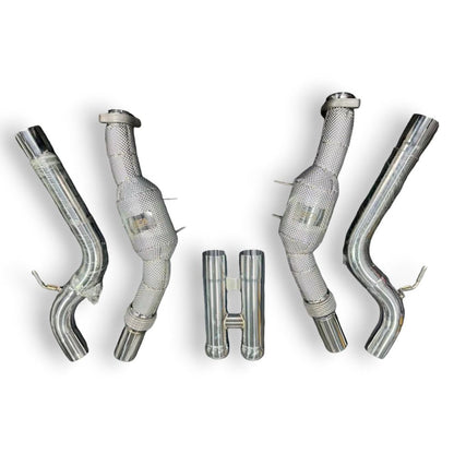 2013-2017 Mercedes S63 Amg Downpipes | W222 Yes Heat Shield / 200 Cell Euro 6 Sport High Flow Cat