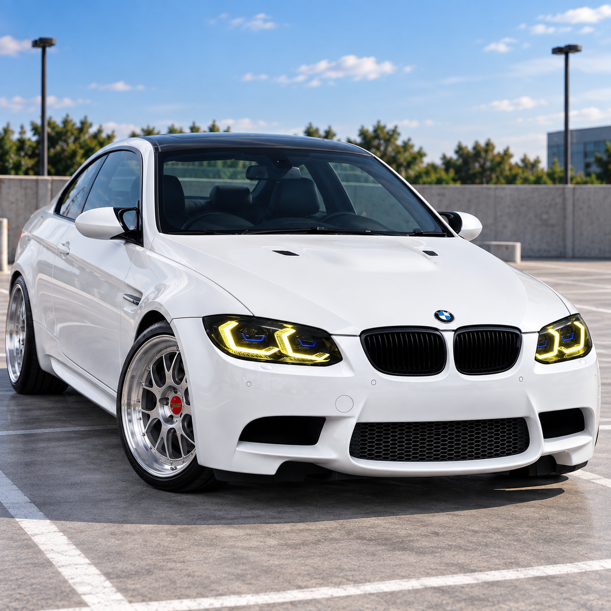 2011-2013 BMW 3-Series/M3 Yellow-White DRL Ikon Style Headlights | E92/E93 LCI