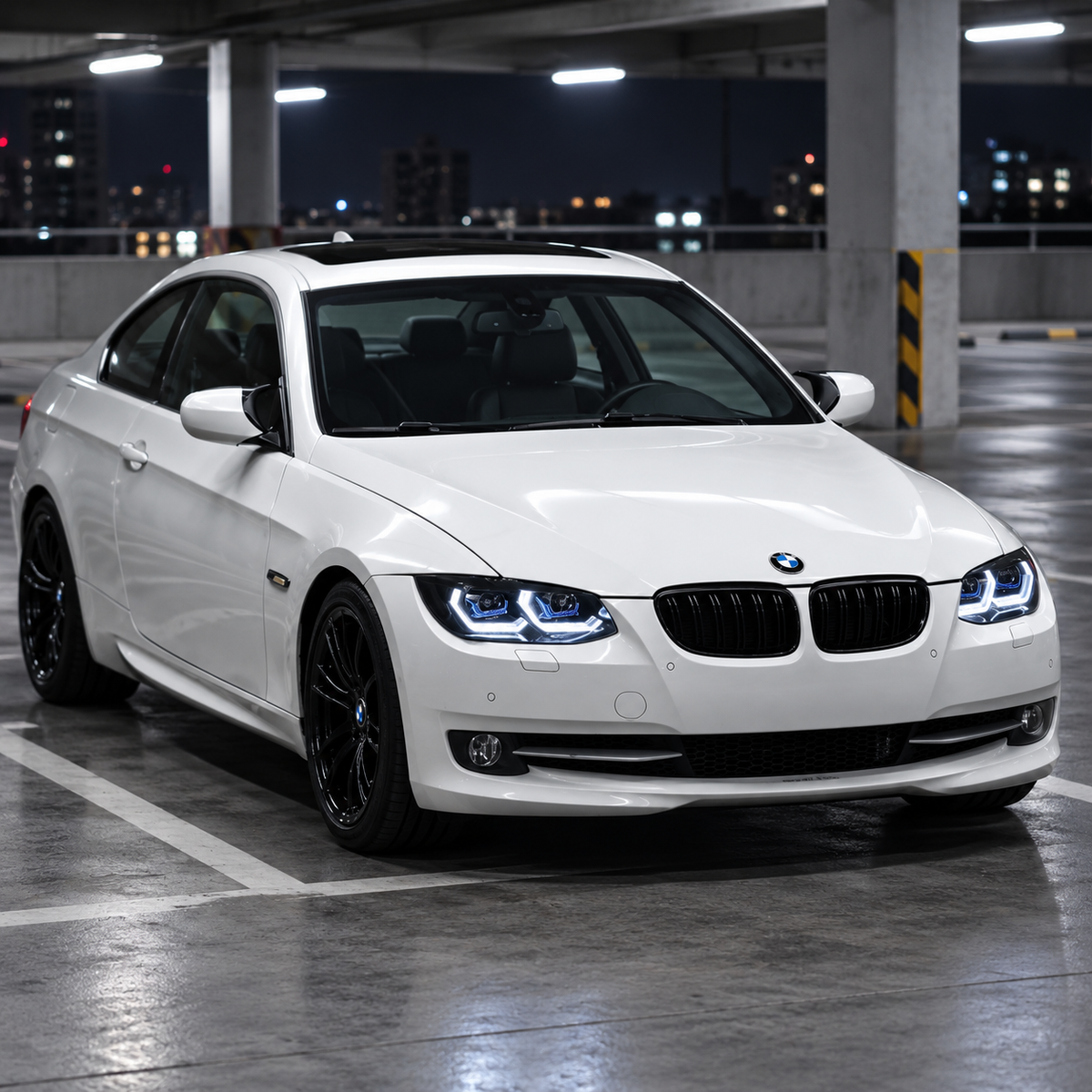 2011-2013 BMW 3-Series/M3 Yellow-White DRL Ikon Style Headlights | E92/E93 LCI