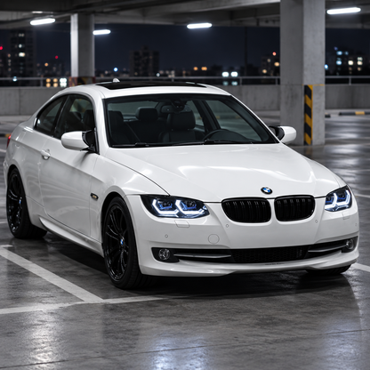 2011-2013 BMW 3-Series/M3 Yellow-White DRL Ikon Style Headlights | E92/E93 LCI