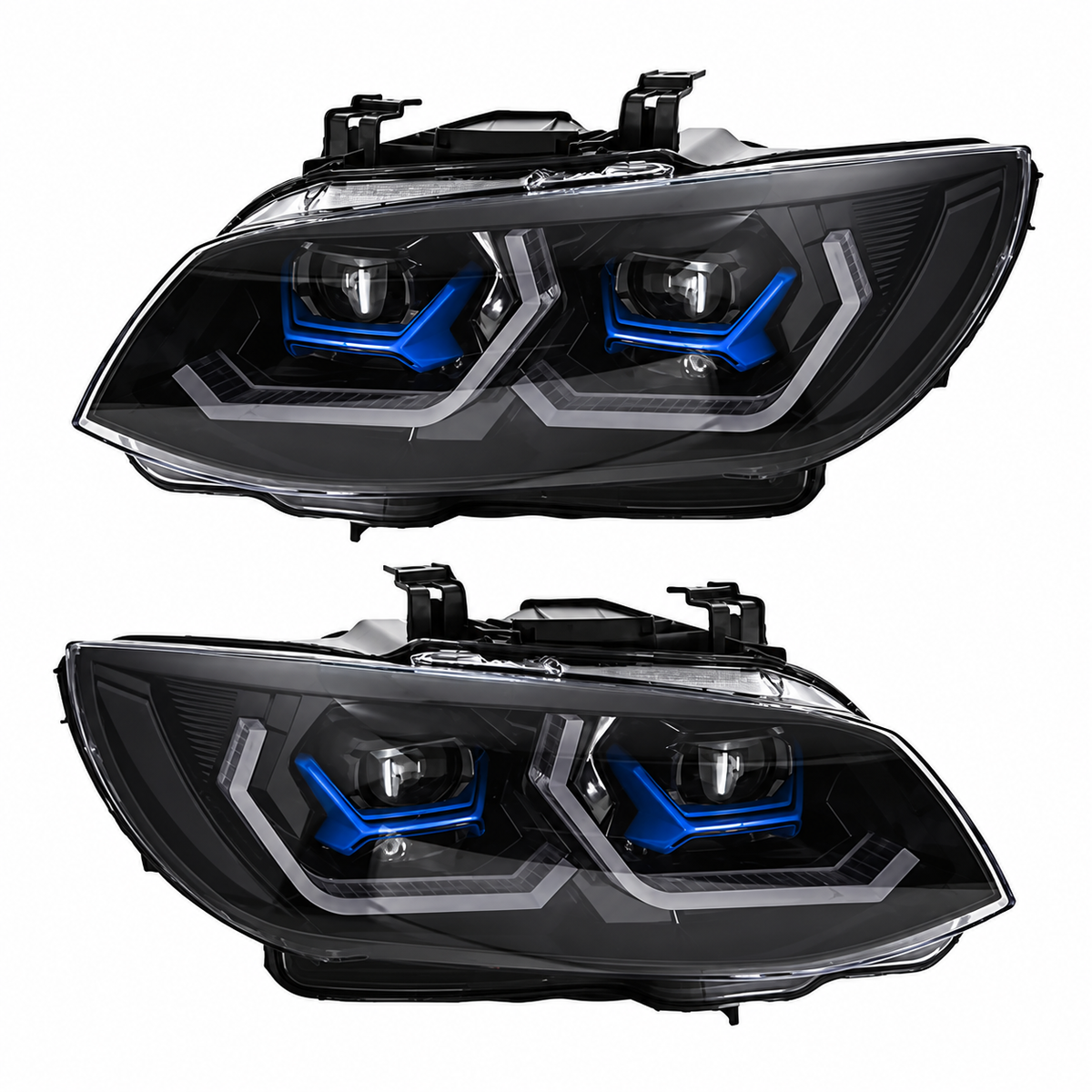2011-2013 BMW 3-Series/M3 Yellow-White DRL Ikon Style Headlights | E92/E93 LCI