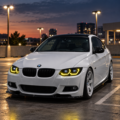 2011-2013 BMW 3-Series/M3 Yellow-White DRL Ikon Style Headlights | E92/E93 LCI