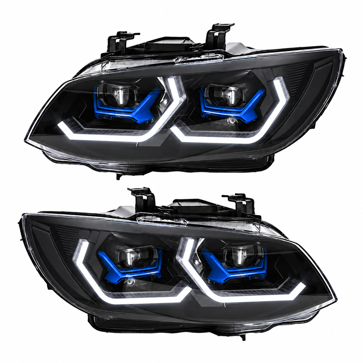 2011-2013 BMW 3-Series/M3 Yellow-White DRL Ikon Style Headlights | E92/E93 LCI