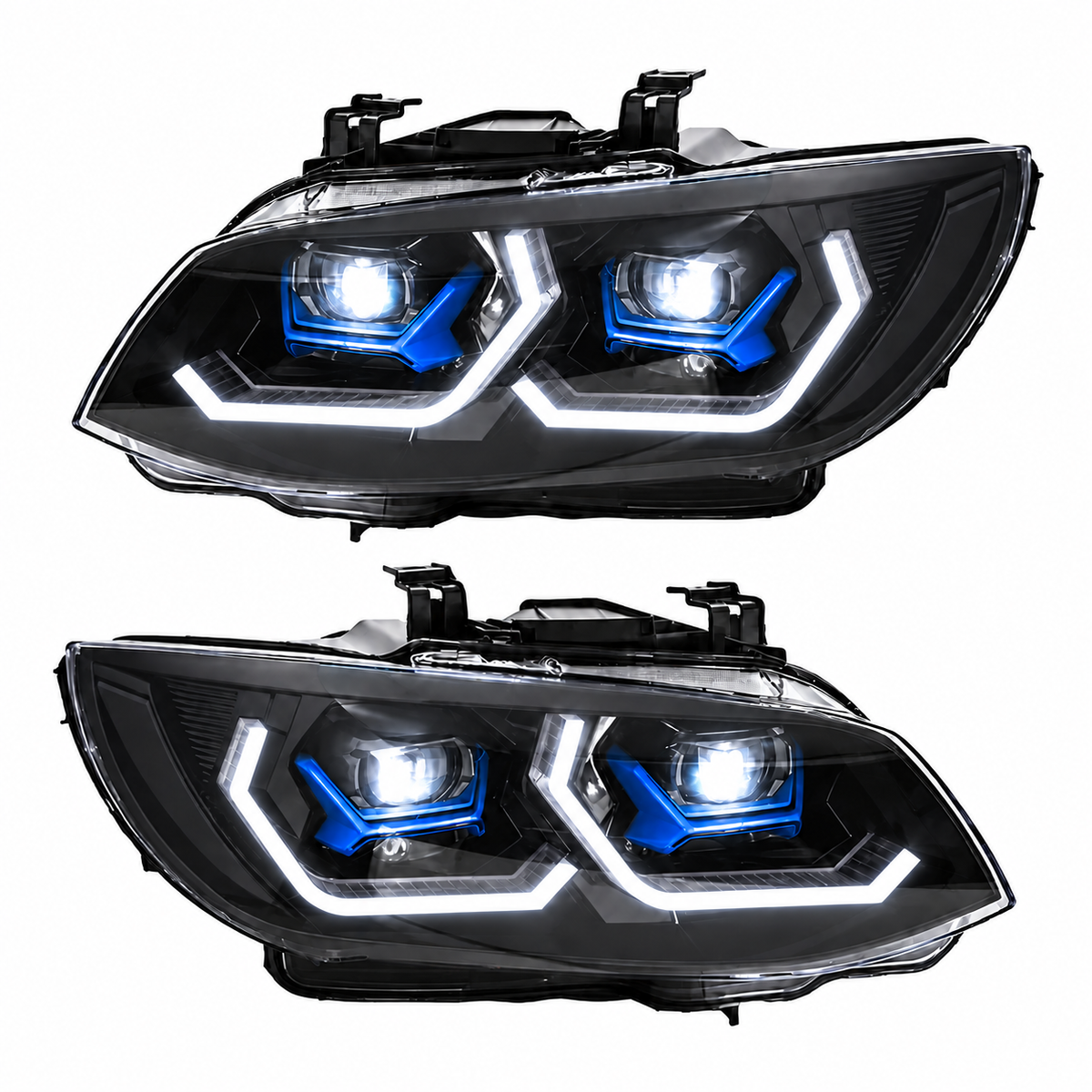 2011-2013 BMW 3-Series/M3 Yellow-White DRL Ikon Style Headlights | E92/E93 LCI