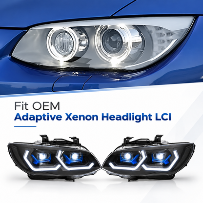 2011-2013 BMW 3-Series/M3 Yellow-White DRL Ikon Style Headlights | E92/E93 LCI