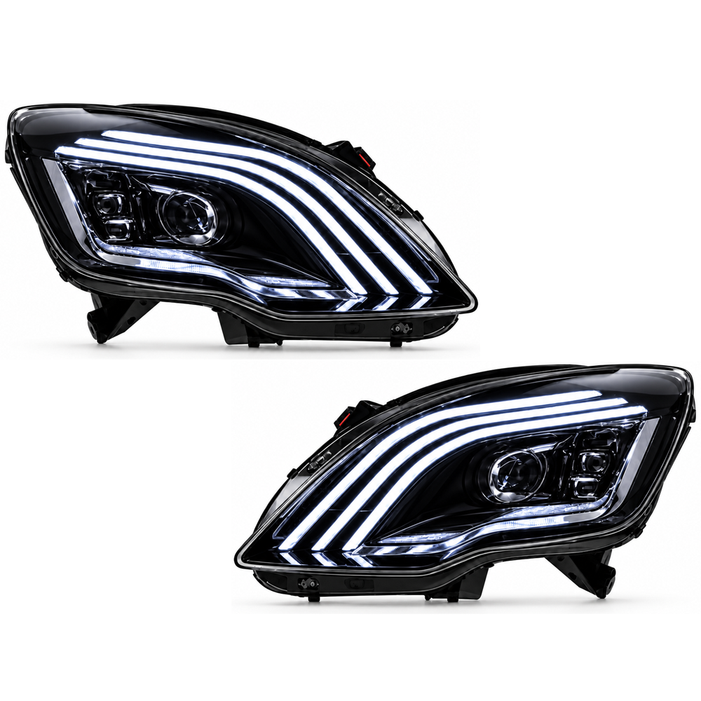 2011-2013 Mercedes-Benz R-Class Triple-Track Style LED Headlights | V251 Facelift