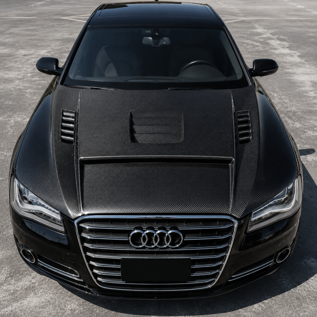 2011-2014 Audi A8/S8 V Style Carbon Fiber Hood | D4