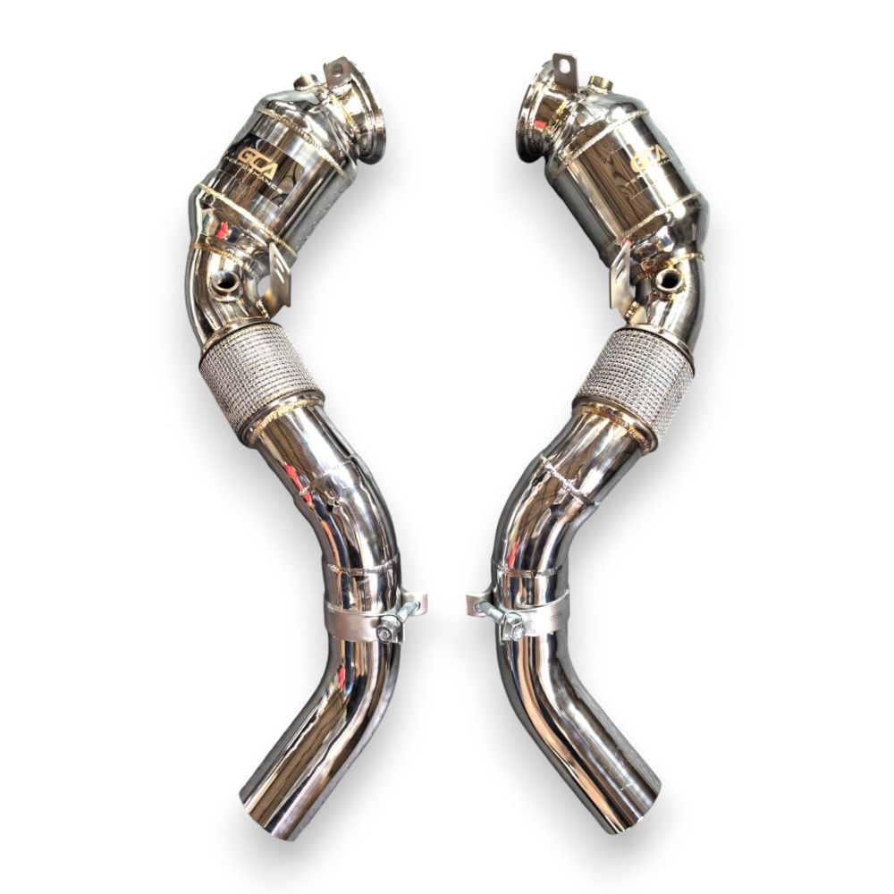 2008-2015 BMW 750i Downpipes | F01/F02 No Heat Shield / 200 Cell Euro 6 Sport High Flow Cat Downpipes