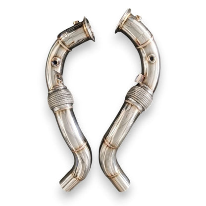 2008-2015 BMW 750i Downpipes | F01/F02 No Heat Shield / Racing Downpipe (No Cat) Downpipes