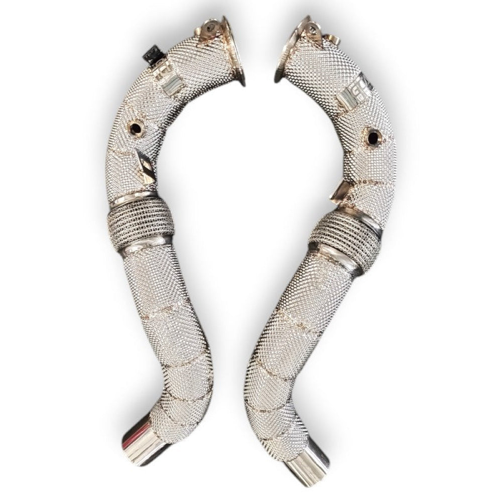 2008-2015 BMW 750i Downpipes | F01/F02 Yes Heat Shield / Racing Downpipe (No Cat) Downpipes