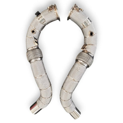 2008-2015 BMW 750i Downpipes | F01/F02 Yes Heat Shield / Racing Downpipe (No Cat) Downpipes