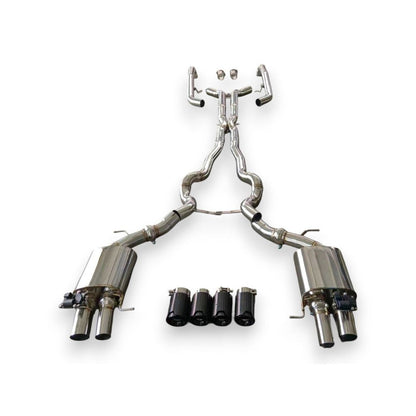 2011-2016 Bmw 550I Valved Sport Exhaust System | F10 Stainless Steel / Chrome Tips