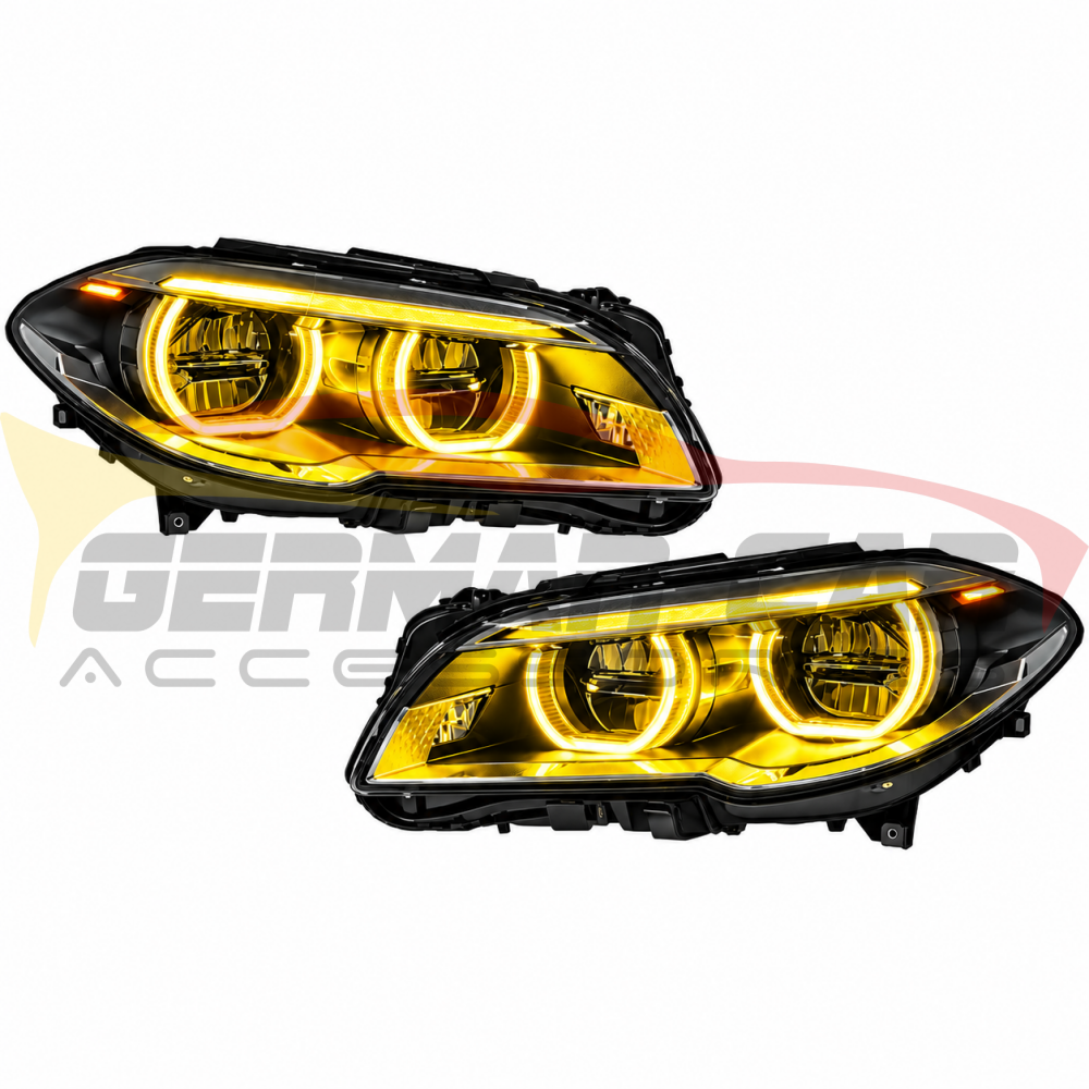 2011-2016 BMW M5/5-Series Yellow-White DRL Headlights | F10 - Headlights
