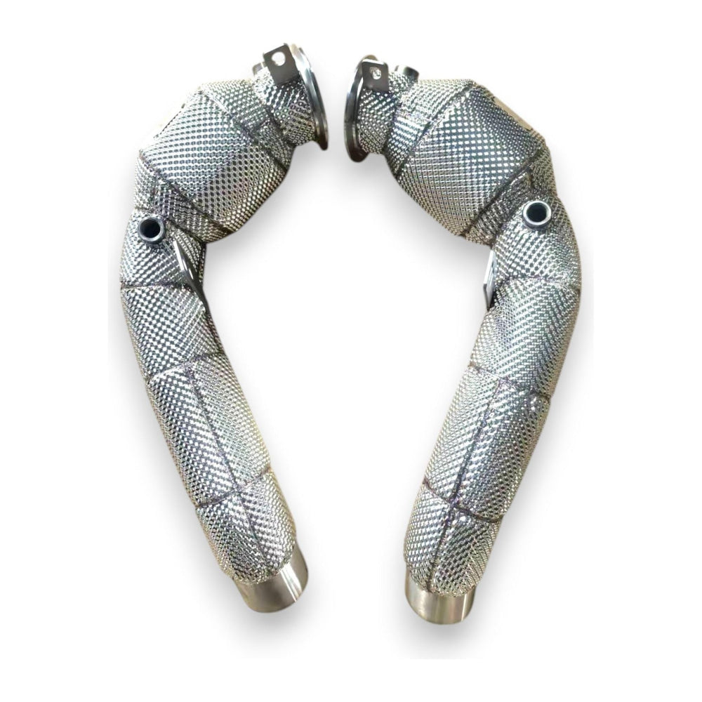 2011-2016 BMW M5 Downpipes | F10 Yes Heat Shield / 200 Cell Euro 6 Sport High Flow Cat Downpipes