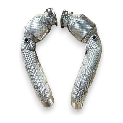 2011-2016 BMW M5 Downpipes | F10 Yes Heat Shield / 200 Cell Euro 6 Sport High Flow Cat Downpipes