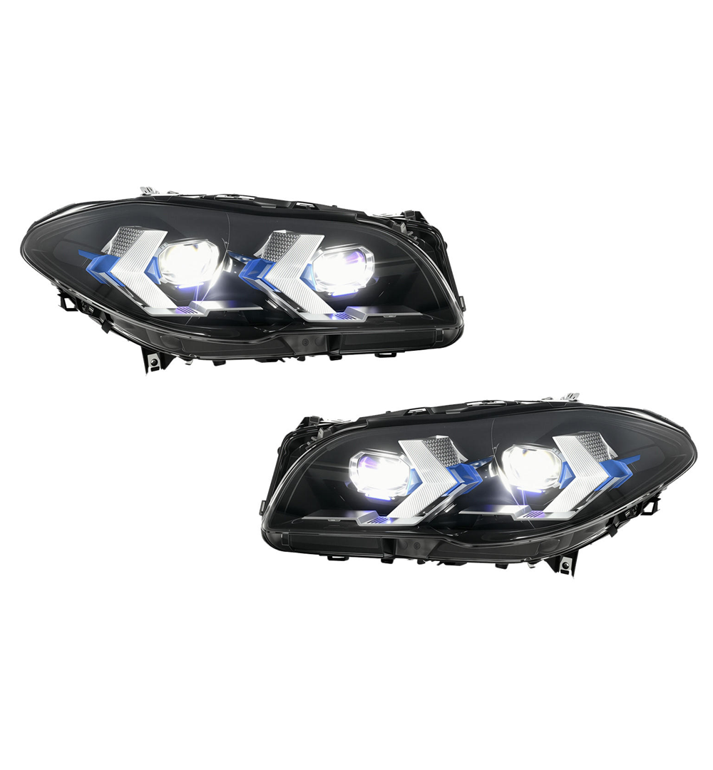 2010-2016 BMW M5/5-Series Yellow-White DRL Snake Eyes Style LED Headlights | F10