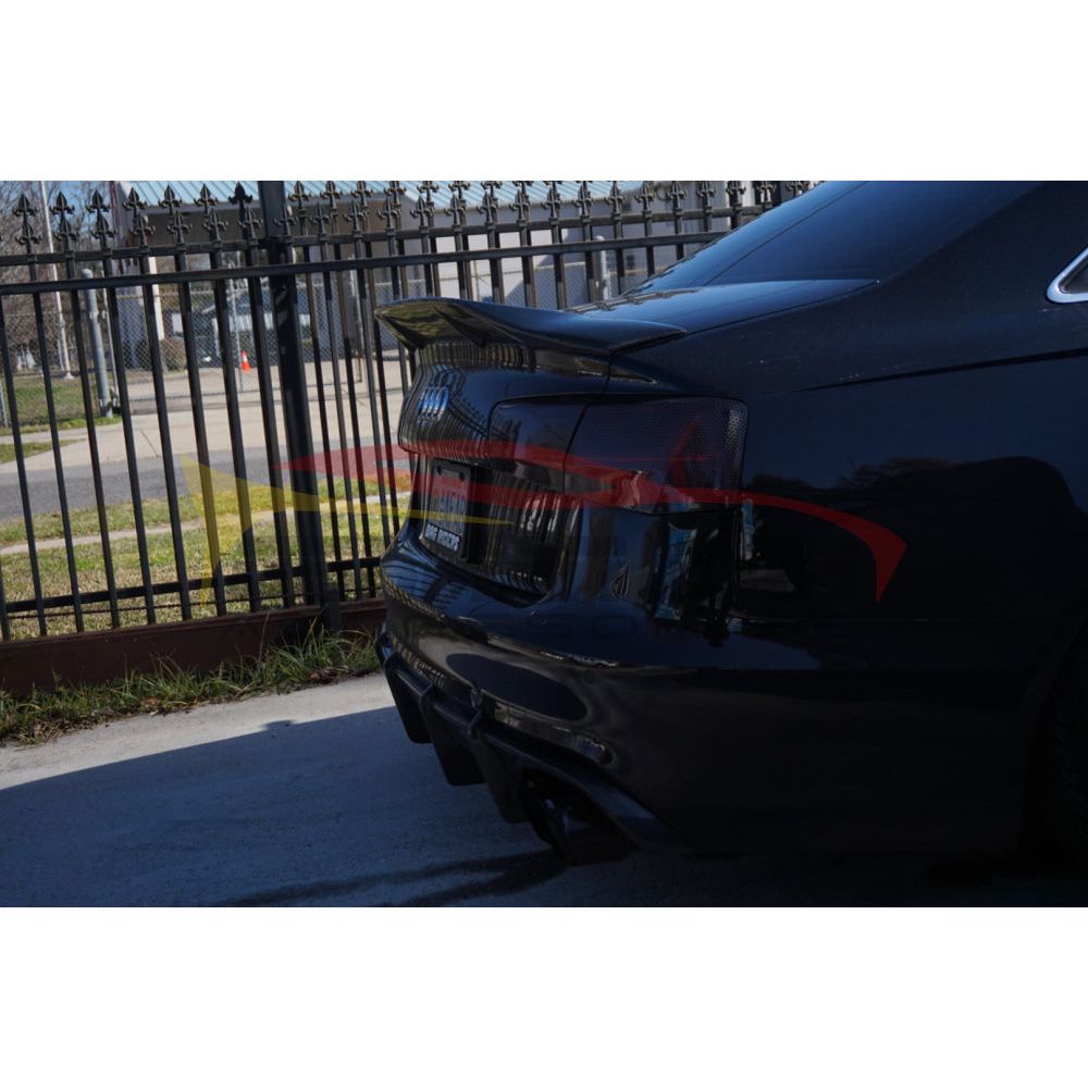 2012-2015 Audi A6/S6 Carbon Fiber Kb Style Diffuser With Led Brake Light | C7 Rear Diffusers