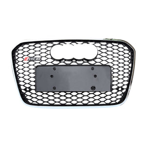 2012-2015 Audi Rs6 Honeycomb Grille | C7 A6/s6 Chrome Silver Frame Black Net With Emblem / Yes Front