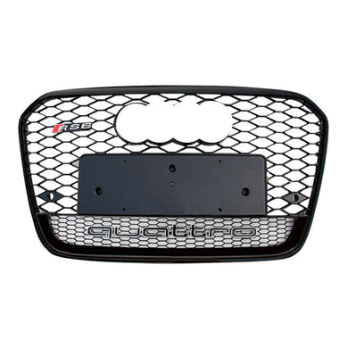 2012-2015 Audi Rs6 Honeycomb Grille With Quattro In Lower Mesh | C7 A6/s6 Black Frame Net Emblem /