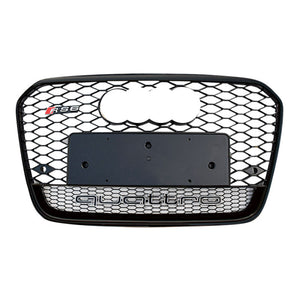 2012-2015 Audi Rs6 Honeycomb Grille With Quattro In Lower Mesh | C7 A6/s6 Black Frame Net Emblem /