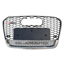 Load image into Gallery viewer, 2012-2015 Audi Rs6 Honeycomb Grille With Quattro In Lower Mesh | C7 A6/s6 Chrome Silver Frame Black
