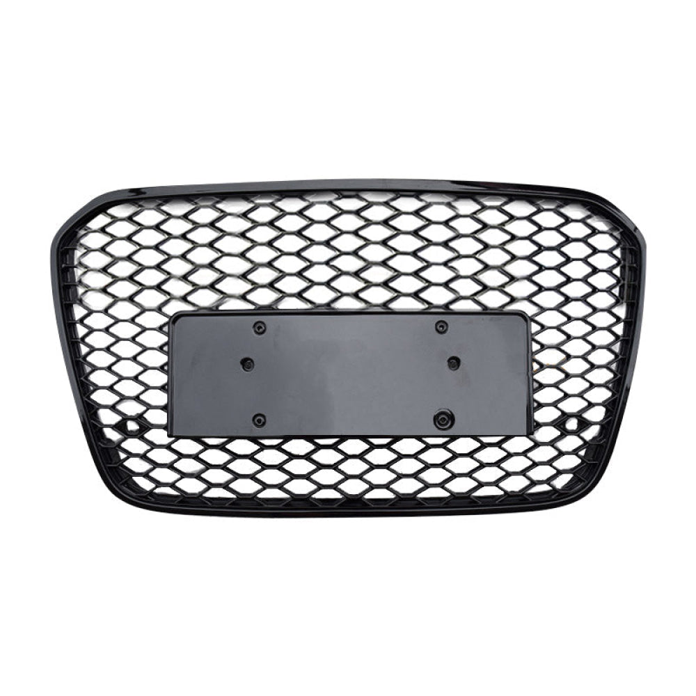 2012-2015 Audi Rs6 Style Honeycomb Grille | C7 A6/S6 Black Frame Mesh / Yes Front Camera Grilles