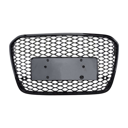 2012-2015 Audi Rs6 Style Honeycomb Grille | C7 A6/S6 Black Frame Mesh / Yes Front Camera Grilles