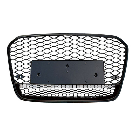 2012-2015 Audi Rs6 Style Honeycomb Grille With Lower Mesh | C7 A6/S6 Black Frame / Yes Front Camera