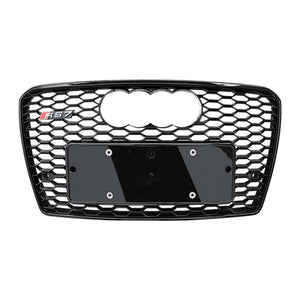 2012-2015 Audi Rs7 Honeycomb Grille | C7 A7/s7 Black Frame Net With Emblem / Yes Front Camera Chrome