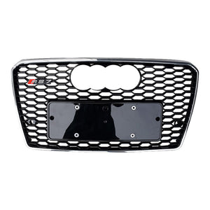 2012-2015 Audi Rs7 Honeycomb Grille | C7 A7/s7 Chrome Silver Frame Black Net With Emblem / Yes Front