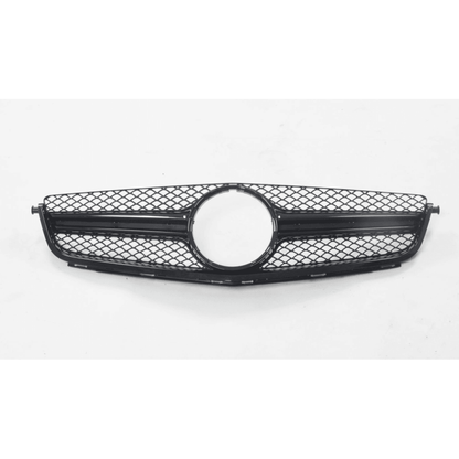 2012-2015 Mercedes-Benz C63 Amg Style Front Grille | W204 Gloss Black Frame Net / Mercedes Emblem