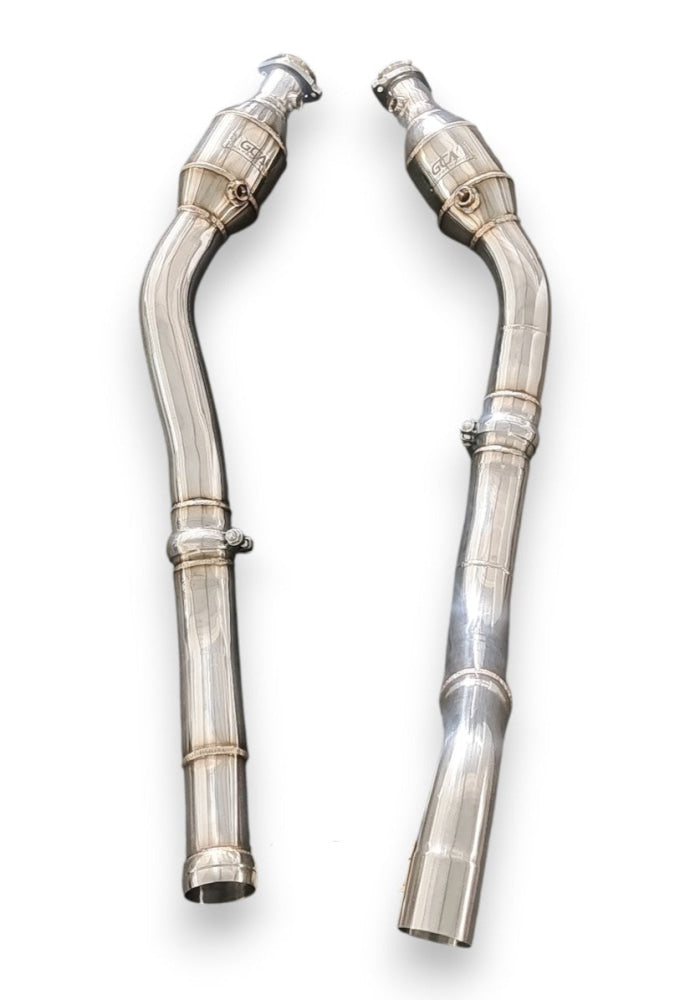 2012-2015 Mercedes GL63 AMG Downpipes | W166 No Heat Shield / 200 Cell Euro 6 Sport High Flow Cat Downpipes