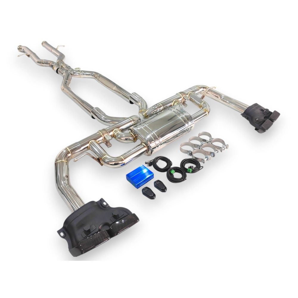 2016-2019 Mercedes GLE63 AMG Valved Sport Exhaust System | W166 Stainless Steel Exhaust / Chrome Tips Exhausts