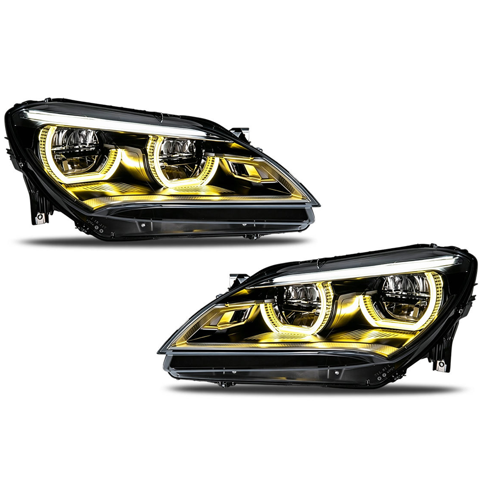 2012-2015 BMW 6-Series/M6 Yellow-White DRL Ikon Style LED Headlights | F06/F12/F13 Pre-LCI