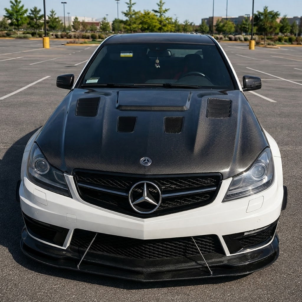 2012-2015 Mercedes-Benz C63 AMG CF Style Carbon Fiber Hood | W204