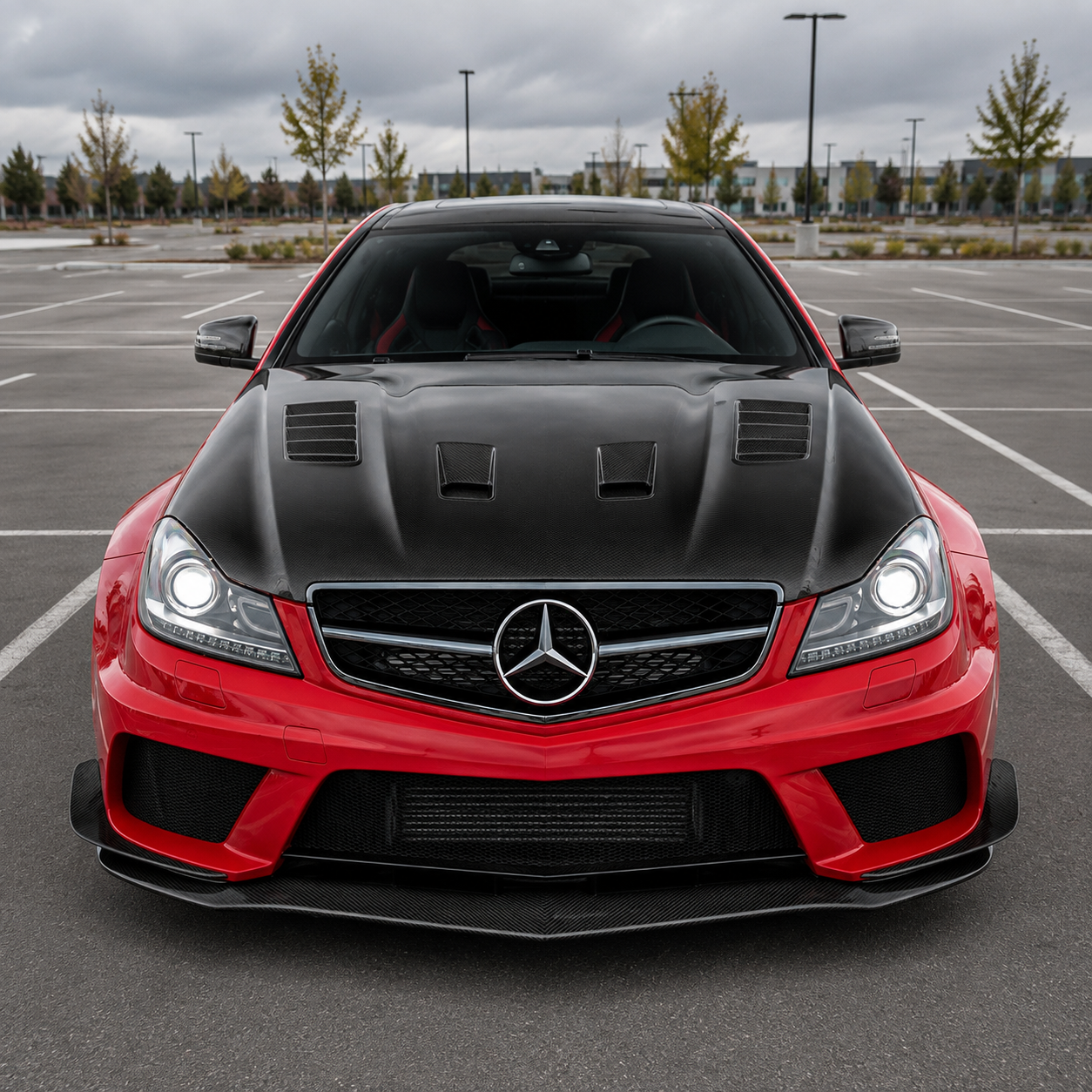 2012-2015 Mercedes-Benz C63 AMG CF Style Carbon Fiber Hood | W204
