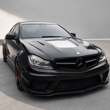 2012-2015 Mercedes C63 AMG Glass Engine Cover V2 Carbon Fiber Hood | W204