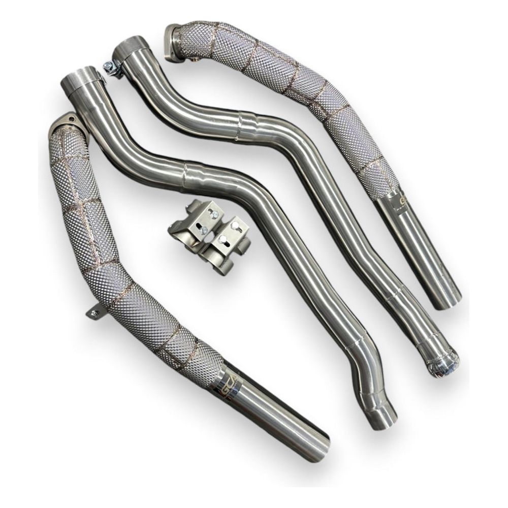 2012-2016 Mercedes E63 Amg Downpipes | W212 Yes Heat Shield / Racing Downpipe (No Cat) Front Race