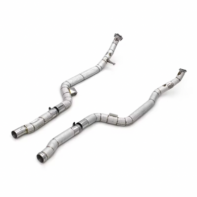 2012 - 2016 Mercedes E63 Amg Front Race Pipes | W212 Yes Heat Shield / Racing Downpipe (No Cat)
