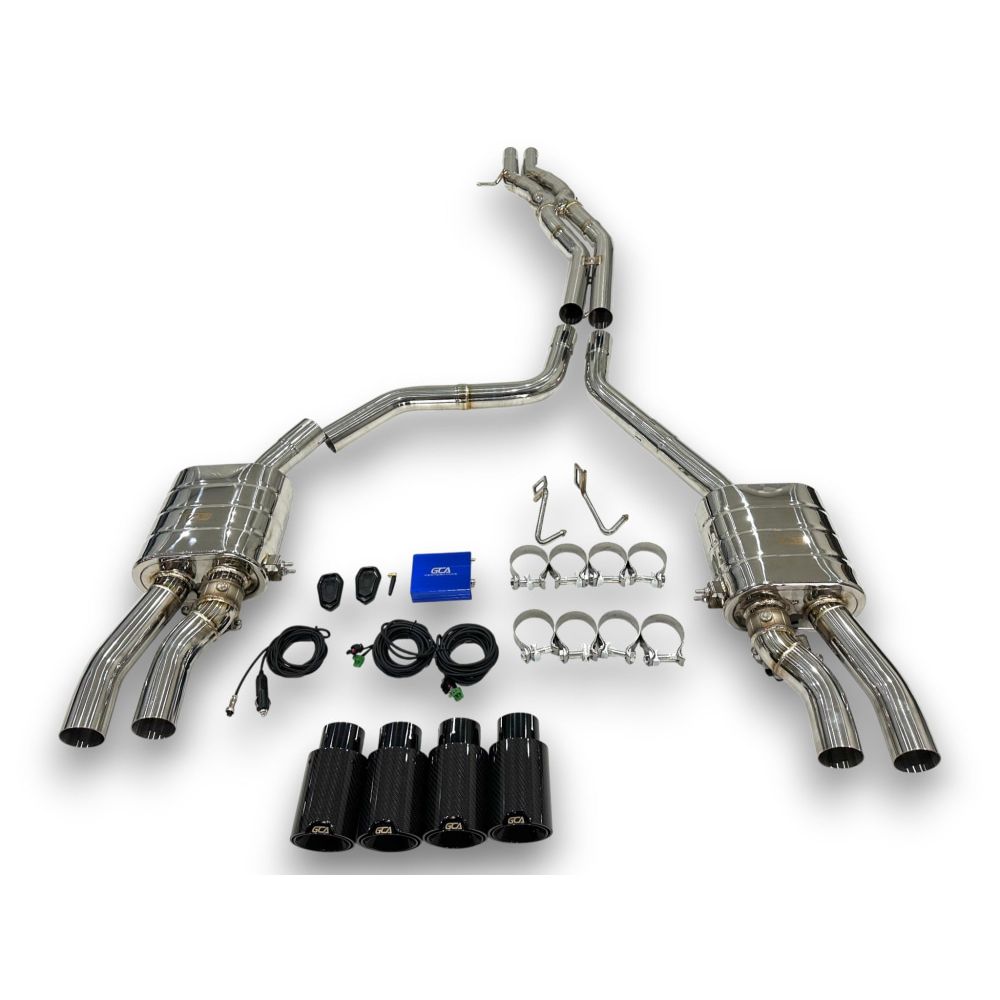 2012-2018 Audi A8/S8 Valved Sport Exhaust System | D4/D4.5 A8/S8 Stainless Steel Exhaust / Chrome Tips Exhausts