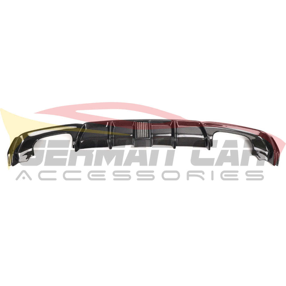 2012-2018 Bmw 3-Series Performance Style Carbon Fiber Diffuser | F30/f31 Quad Exhaust With Led Brake