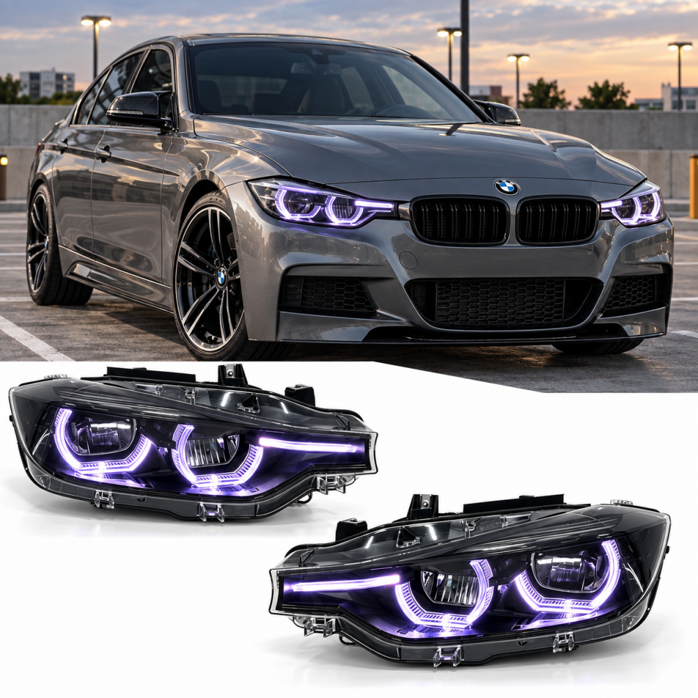 2012-2018 BMW 3-Series RGB Ikon Style Headlights | F30 - Headlights