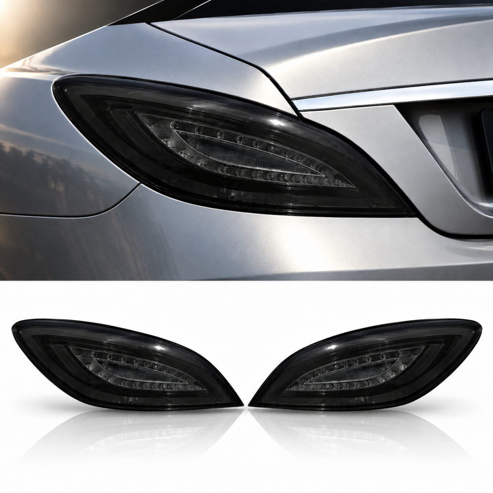 2012-2018 Mercedes CLS-Class/CLS63 AMG Taillights | W218/C218 - Smoked Black - Taillights