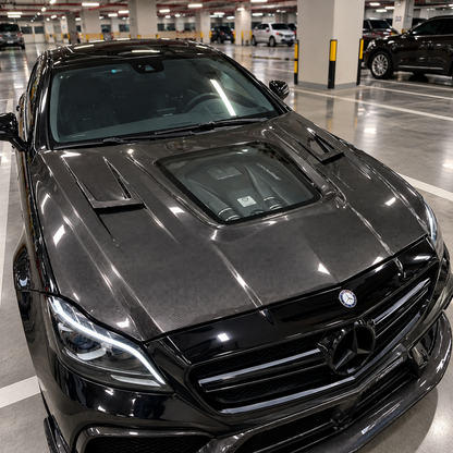 2012-2018 Mercedes CLS63 AMG Glass Engine Cover Carbon Fiber Hood | C218/W218