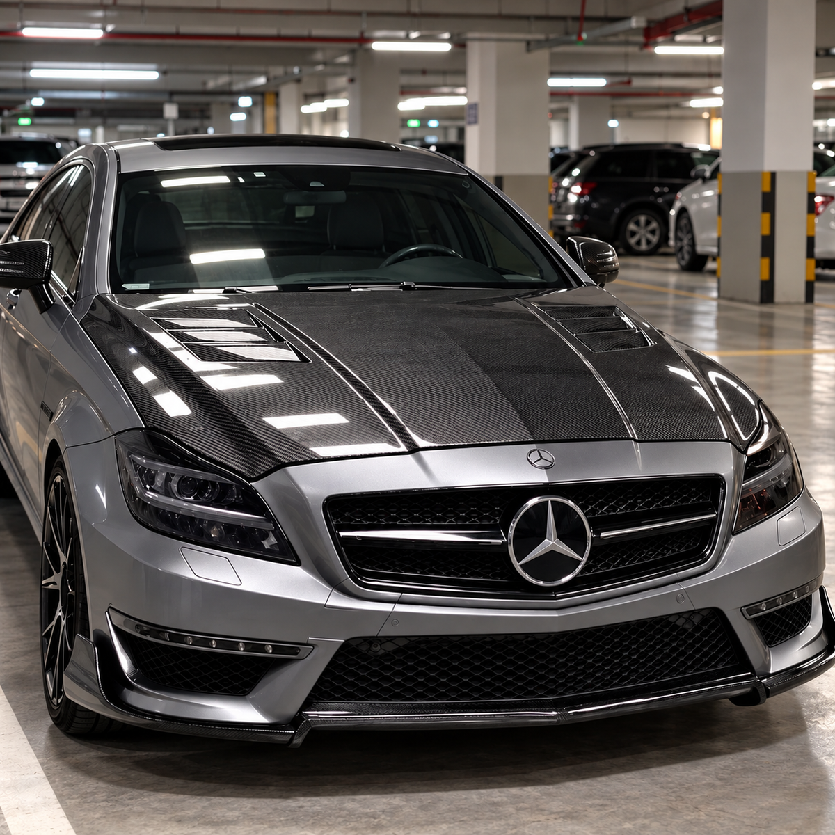 2012-2018 Mercedes CLS63 AMG M Style Carbon Fiber Hood | C218/W218