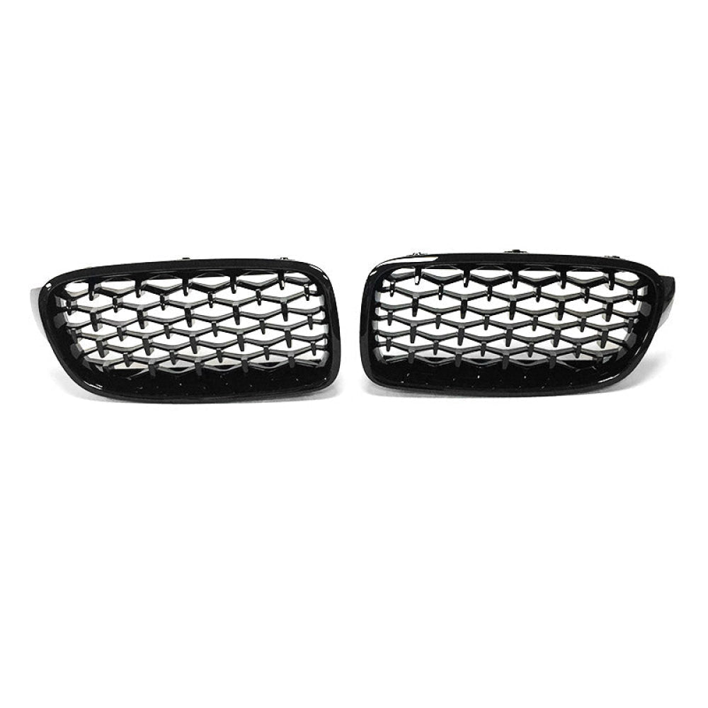 2012-2020 Bmw 3-Series/4-Series Diamond Kidney Grilles | F30/f31/f32/f33 Gloss Black / 3-Series