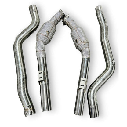 2012-2016 Mercedes E63 Amg Downpipes | W212 Yes Heat Shield / 200 Cell Euro 6 Sport High Flow Cat