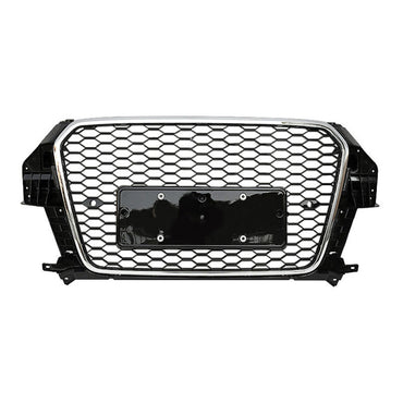 2013-2015 Audi Rsq3 Style Honeycomb Grille | 8U Q3/Sq3 Silver Frame Black Mesh Front Grilles