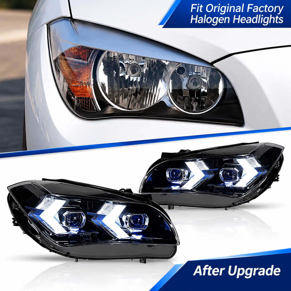 2013-2015 BMW X1 Snake Eyes Laser Style LED Headlights | E84